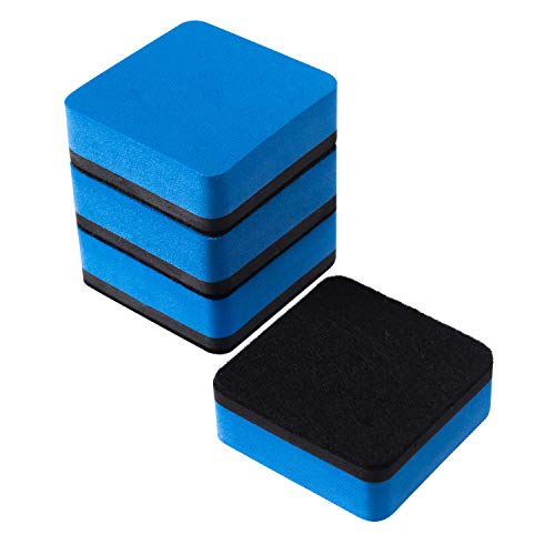Favourde 48 Pack Magnetic Whiteboard Dry Erase Erasers for Classroom School - color: Blue