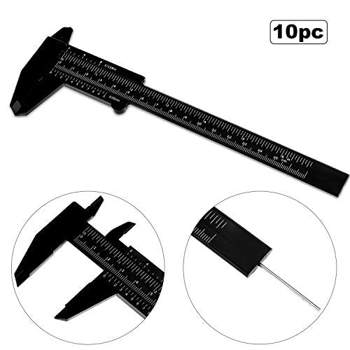Honoson 10 Pcs Plastic Vernier Caliper 0-6 Inch Double Scale Measuring Tool