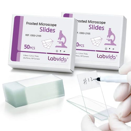 100pcs Frosted Microscope Slides, Dim.75x25x1mm, LVQ006A - color: LVQ006A