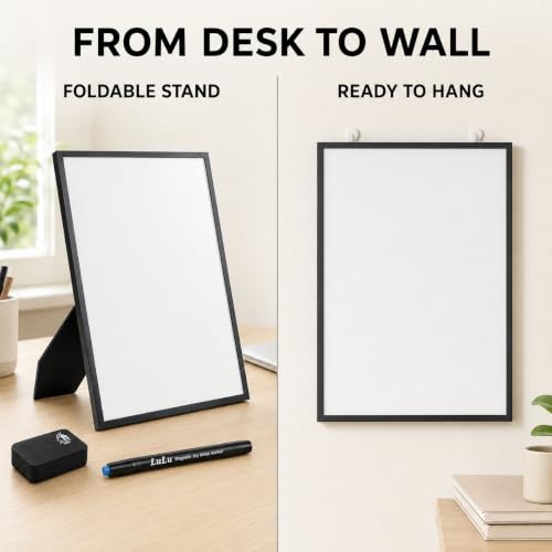 Magnetic Dry Erase Board, 12 x 16 Inch Portable Whiteboard - style: Black Stand + Planner