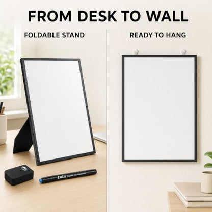 Magnetic Dry Erase Board, 12 x 16 Inch Portable Whiteboard - style: Black Stand + Planner