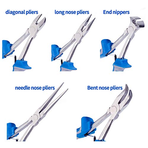 SPEEDWOX Wire Cutting Pliers Set with Case Mini Pliers Professional End Nipper Wire Cutters Diagonal Long Nose Needle Nose Flat Pliers 5 Pcs Hand Repair Tools