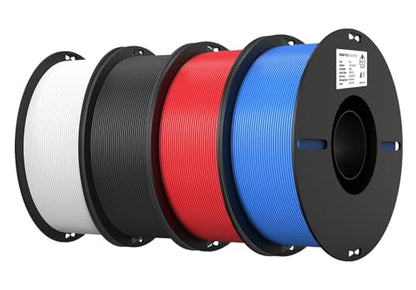 Creality PLA Filament 1.75mm Multi‑Color, 4‑Pack, 4KG Total - color: Black+white+red+blue, size: 4kg