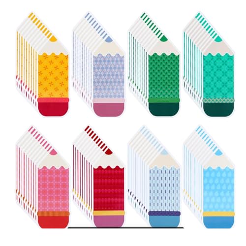 80PCS Back to School Name Tags for Classroom - Glue Point Pencil Blank Labels for Desk Cubbies Locker Storage Bin Bulletin Board Decorations,for Kindergarten Preschool 1st 2nd 3rd Grade Supplies