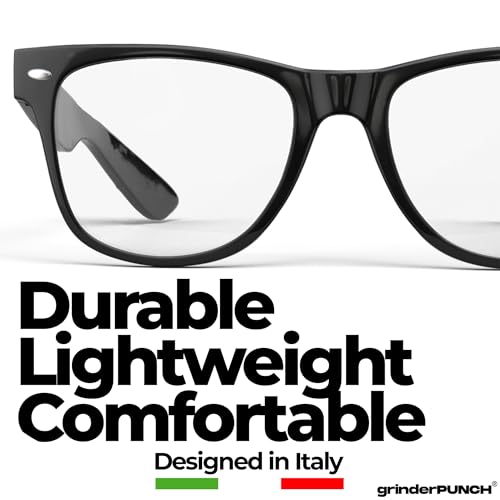 grinderPUNCH Reading Glasses for Men Readers High Power Strong 1.0 to 6.0 - color: Black
