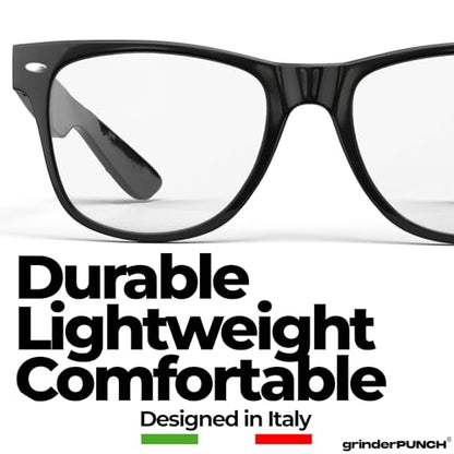 grinderPUNCH Reading Glasses for Men Readers High Power Strong 1.0 to 6.0 - color: Black