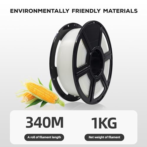 FLASHFORGE PLA Filament 1.75mm, 3D Printer Filament 1kg (2.2lbs) Spool, Dimensional Accuracy +/- 0.02mm, 3D Printing Filament Easy to Use and Fits for Most FDM 3D Printers (Natural) - color: Natural