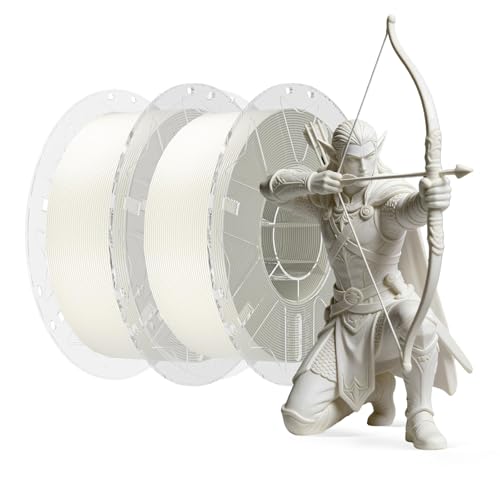 Creality 3D Printer RFID Filament Bundle, Hyper PLA Filament 1.75mm for 3D Printing, Hyper PLA RFID Filament No-Tangling High Precision, 1KG(2.2 lbs) Spool (2 White) - color: 2 White