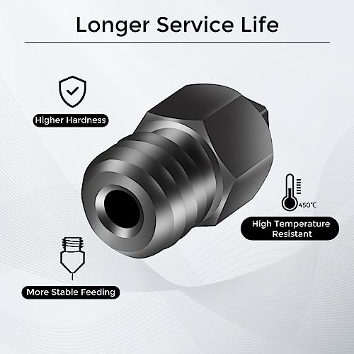 8Pcs 3D Printer Upgraded Hardened Steel MK8 Nozzles w/DIY Tool Storage Box - size: 0.2/0.4/0.6/0.8/1.0mm(Ender-3 series)