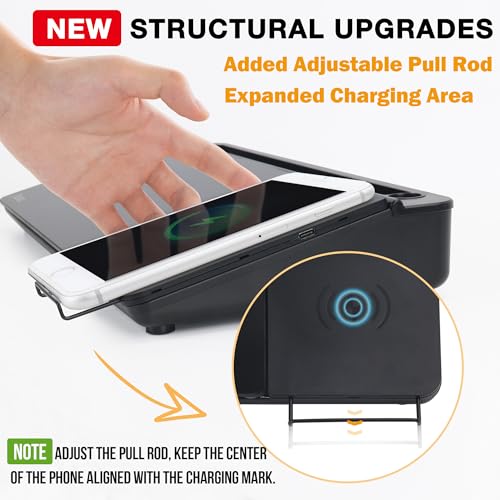 SELEAD Desktop Glass Whiteboard with Wireless Charger and Storage, Black - color: Black, size: 16"x7"