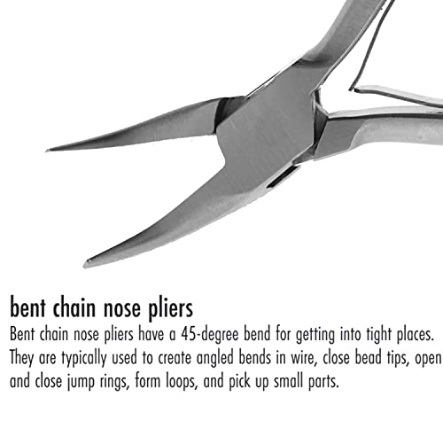 The Beadsmith Bent Chain Nose Pliers, 6.25 inches (159mm), Polished Steel Head with Elongated Handle & Double-leaf Spring - style: Bent Chain Nose
