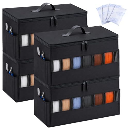 Dreamtop 3D Printer Filament Storage Box with 2 Side Pockets, 4 Pack