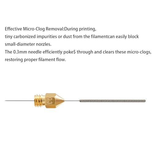 0.3mm 3D Printer Nozzle Cleaning Needles 10Pcs – Stainless Steel Clog Remover Tool Kit for Extruder Nozzles |3D Printer Nozzle Cleaner (Total Length: 70mm) - style: 10Pcs 3D Printer Nozzle Cleaning Needles 0.3mm