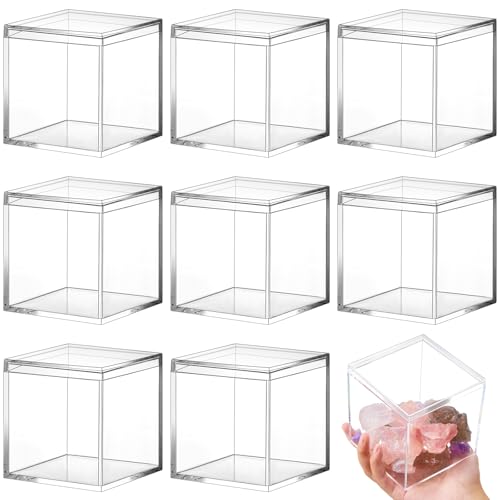 8 Pcs Clear Acrylic Box with Lid, 4.72 x 4.72 x 4.72 Inch, Classic Style - size: 4.72 x 4.72 x 4.72 Inch, style: Classic style