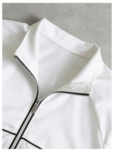 SOLY HUX Men's Tracksuit 2 Piece Workout Outfits Zip Up Jacket Pants Set - color: White, size: Large