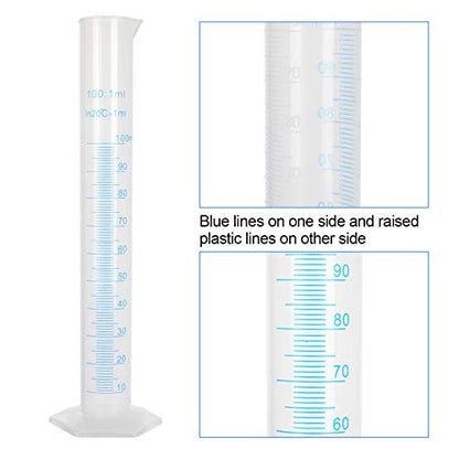 10 Pack 100 mL Plastic Graduated Cylinders - size: 100ml