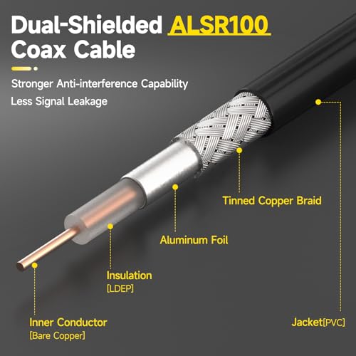 Superbat SMA Male to SMA Female Bulkhead Mount Antenna Extension Cable 5m - size: 16.4ft