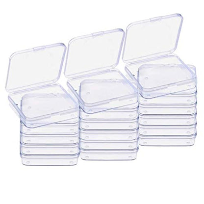 Gebildet 18 Pack Mini Clear Plastic Bead Storage Containers Box Case with lid for Pills,Tiny Bead,and Other Small Items - size: 6.8×5.2×1.1cm