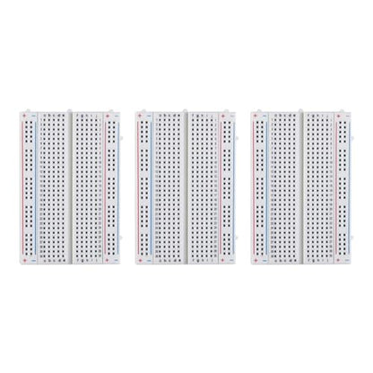 ELEGOO 400-Point Solderless Breadboard with 4 Power Rails 3PCS - size: 3 PCS 400 Point