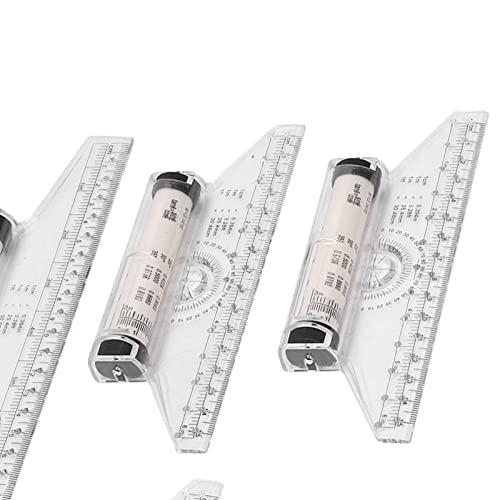 Aramox 5pcs Parallel Rolling Ruler, Clear Scale Plastic Measuring Ruler with Round Holes for Drawing Circles and Formulas, for Artists Students Designers