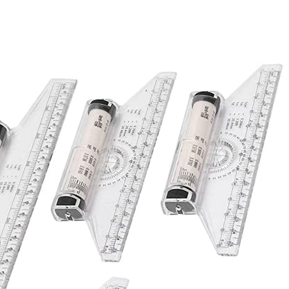 Aramox 5pcs Parallel Rolling Ruler, Clear Scale Plastic Measuring Ruler with Round Holes for Drawing Circles and Formulas, for Artists Students Designers