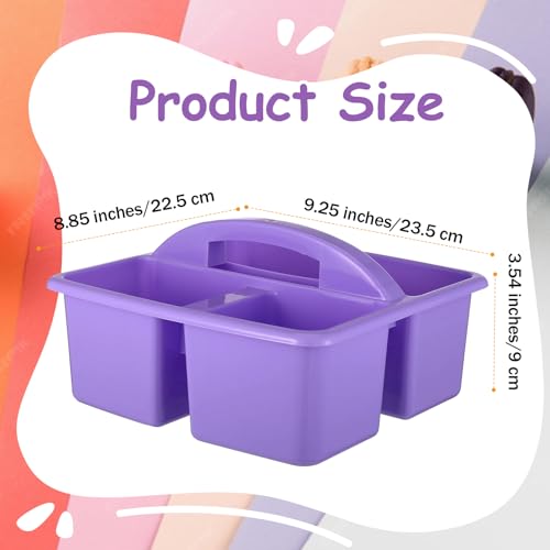 Threehoney 12 Pack Classroom Caddy 3 Compartment with Handle, Macaron - color: Macaron