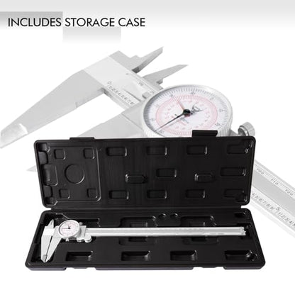 PECtools 12 Inch Dial Caliper, DIN 862 Double Dial Inch/Metric - size: 12“/300mm