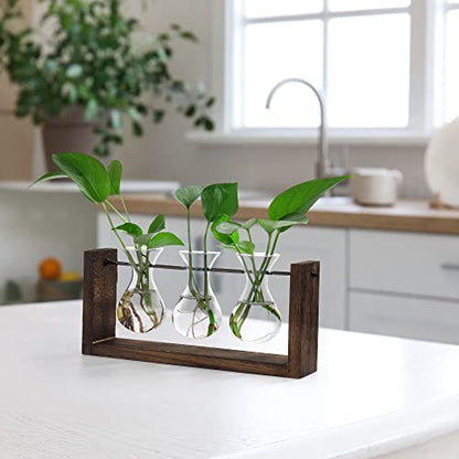 YIBOT Wall Hanging Planter Plant Propagation Stations Glass Flower Vase - size: 3Vase-M