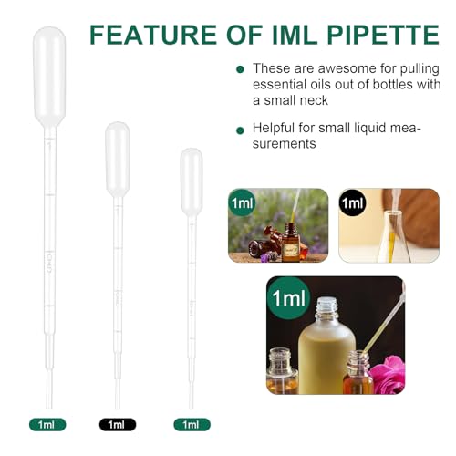 25 Pack 1ml Plastic Droppers Disposable Pipettes with Scale