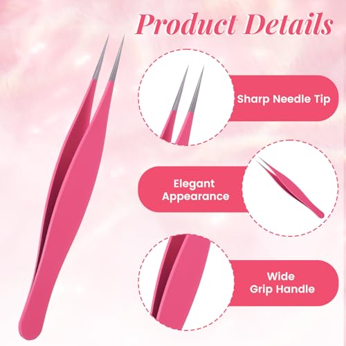 Nogeqi 6 Pcs Pointy Tweezers Pointed Tweezers Needle Nose Precision Fine Point Tweezer Pointed Tip Stainless Steel Ingrown Hair Tweezer For Nose Face Hair Eyebrow Blackhead Remover Women