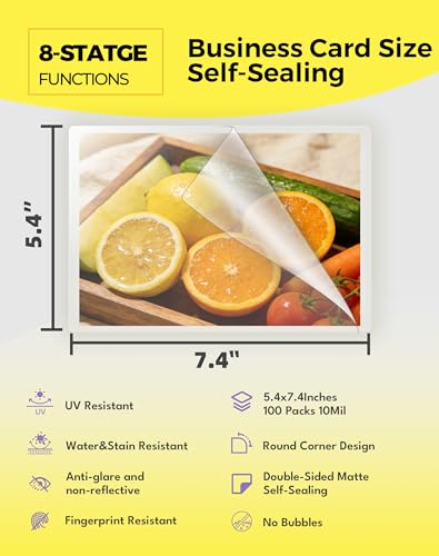 Uinkit 10Mil Matte Self Seal Double-Sided Laminating Pouches 5x7 Inches - color: Matte, size: Photo Size_5R
