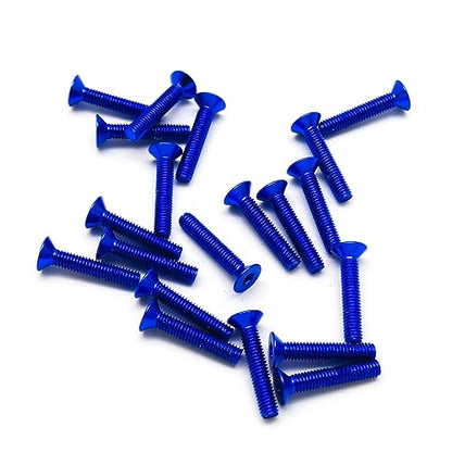 20pcs M3 Countersunk Screws 6063 Aluminum Hex Socket (Anodized Colors) (6mm / 10mm / 16mm / 20mm) (M3x16mm, Blue) - color: Blue, size: M3x16mm