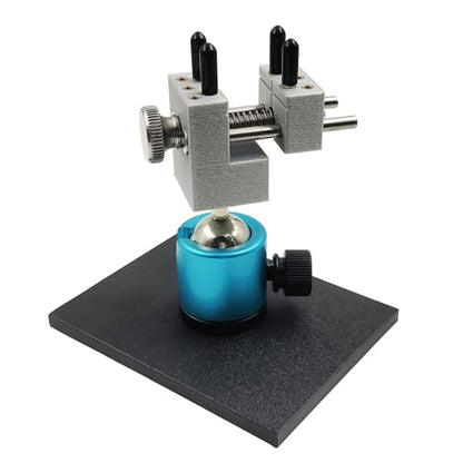 Mini Vise Tabletop Clamp for Model Building & Gunpla - 360° Rotating Spherical Base, Universal Bench Vice with 4 Columns for Irregular Shapes - Precision Tool for Jewelry Making & Crafts, Blue