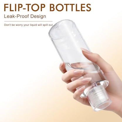 5 oz Clear Plastic Empty Bottles Travel Bottle Container with Flip Cap Sample Tube Jars for Cosmetic Bath Shower Gel Lotion Liquid Shampoo - Set of 4