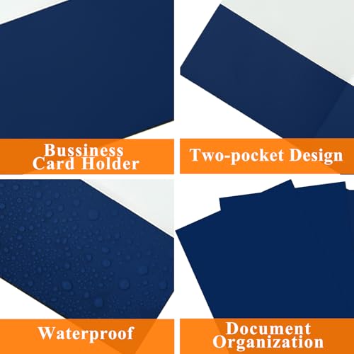 pmybupo Two Pocket Folders,50 Pack Blue File Folders with Pockets Fit Letter Size Paper,Thick Paper File Folder for School Office Business Home - color: Blue 50
