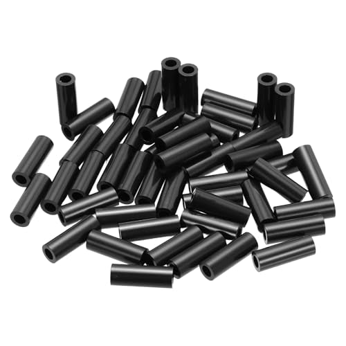 PATIKIL 50Pcs ABS Spacers 4mm ID, 7mm OD, 20mm Height Plastic Round Stud Spacer Black Nylon Washers Nut Unthreaded Rubber for M4 Screws Bolts Barrel - size: 4mm ID, 7mm OD, 20mm Height