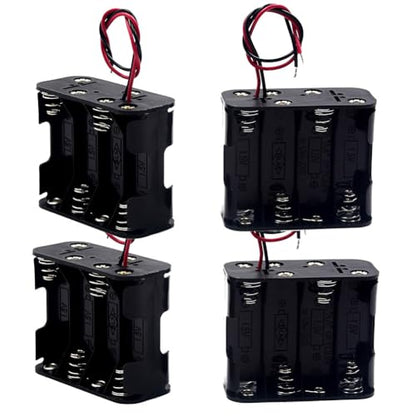 (Pack of 4) 8 AA Battery Holder Case Box 12V Volt Total