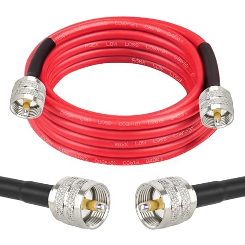 MOOKEERF RG8X Coaxial Cable 10ft,CB Coax Cable,UHF PL259 Male to Male Low Loss CB Antenna Cable 50 Ohm for HAM Radio,Antenna Analyzer,Dummy Load,SWR Meter - size: 10FT