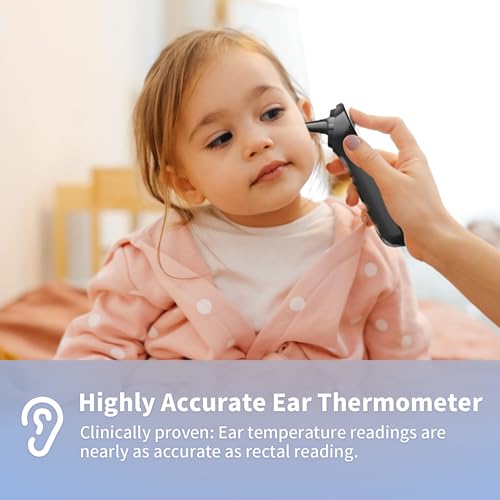 Boncare Thermometer for Adults, Kids, Accurate Digital Forehead Thermometer - color: Black