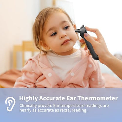 Boncare Thermometer for Adults, Kids, Accurate Digital Forehead Thermometer - color: Black