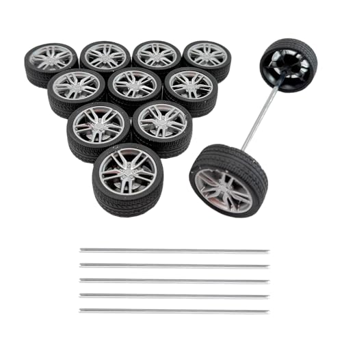 12PCS Toy Wheel RC Car Rubber Tire Wheel with Round Rod Shaft Axles for RC Car Truck Robot Boat Helicopter DIY Model Toy Building Project (2.5x37mm) - style: 2.5x37mm