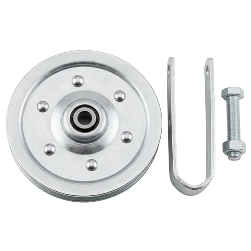4" Garage Door Pulley, 1/8" - 400LB Load, with Sheave Pulley, Clevis Fork, Bolts and Nuts | Pulley Replacement for Garage Door Extension Spring Systems (1-Pack) - size: 1 Pack