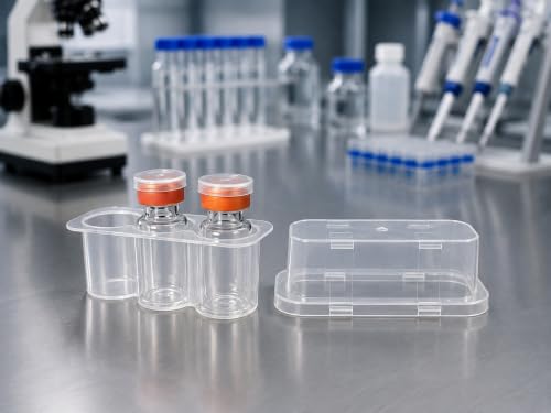 3 Slot, 2-Pack Peptide Case for Fridge, 3ml Vial Holder & Organizer, Transparent Peptide & Insulin Storage Case for Refrigerator, Compact Stackable Travel & Shipping Case - size: 3 Slot 3ml 2-Pack