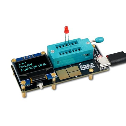 Treedix GM328 Transistor Tester – Mosfet Transistor Capacitor Tester, LCR/ESR Meter, SMD Electronic Component Tester for Diode/MOSFET/Capacitor/Resistor (PNP/NPN/Triode/Zener)