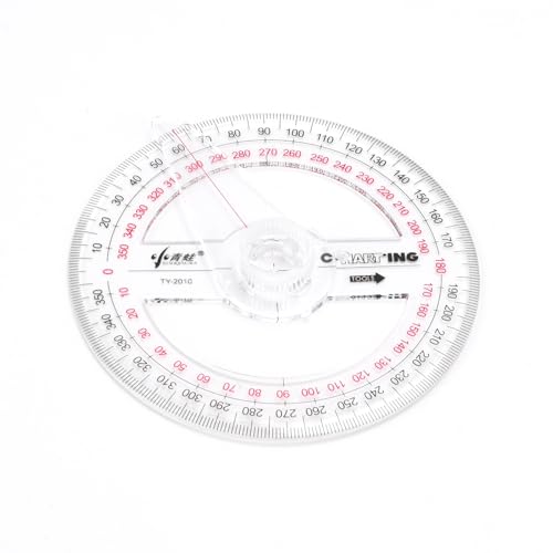 360° Protractor Set (20-Pack) – Clear Plastic Math Protractors for Geometry, Drafting & Angle Measurement – 4-Inch Swing Arm Protractor Ruler for Students, Engineers & Artists