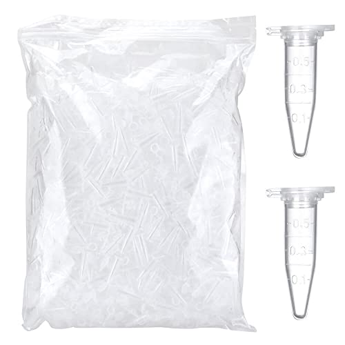 0.5ml Microcentrifuge Tubes 1000pcs, EO Sterilized Plastic Small Vials with Caps for Sample Storage Without Leakage(1000) - size: Sterile 0.5ml 1000pcs