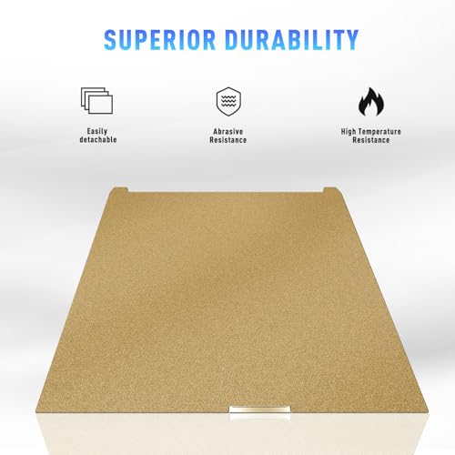 K2 Plus PEI Build Plate 370x370mm, Flexible Textured Spring Steel Bed Surface, Heat Resistant 3D Printer Platform for PLA/PETG/ABS/TPU/Carbon Fiber, Easy Model Release Magnetic Heated Bed - size: K2PLUS 370*370mm
