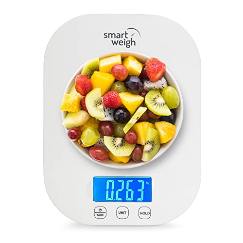 Smart Weigh White Digital Kitchen Scale, 11 lb x 1g, Baking & Meal Prep - color: White