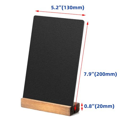 Desktop Chalkboard Sign Double-Sided Chalkboard with Wooden Base (3 Pack 7.9x5.1) - size: 7.9x5.1 inches