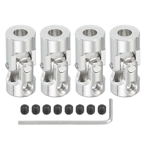 PATIKIL Rotatable Universal Steering Shaft 5mm to 5mm Inner Dia, 4 Pcs U Joint Shaft Coupling U Joints Coupler Connector Accessories with M4 Screws for Motor Model Robots - size: 5mm to 5mm